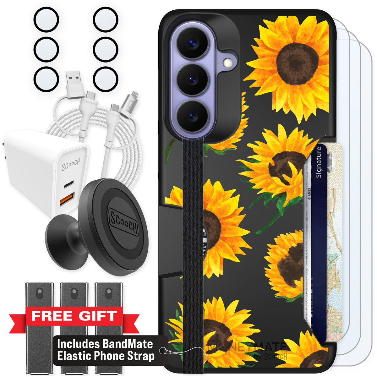 Scooch Moneymate Sunflower Frenzy for Galaxy S26+ — Ultimate Bundle