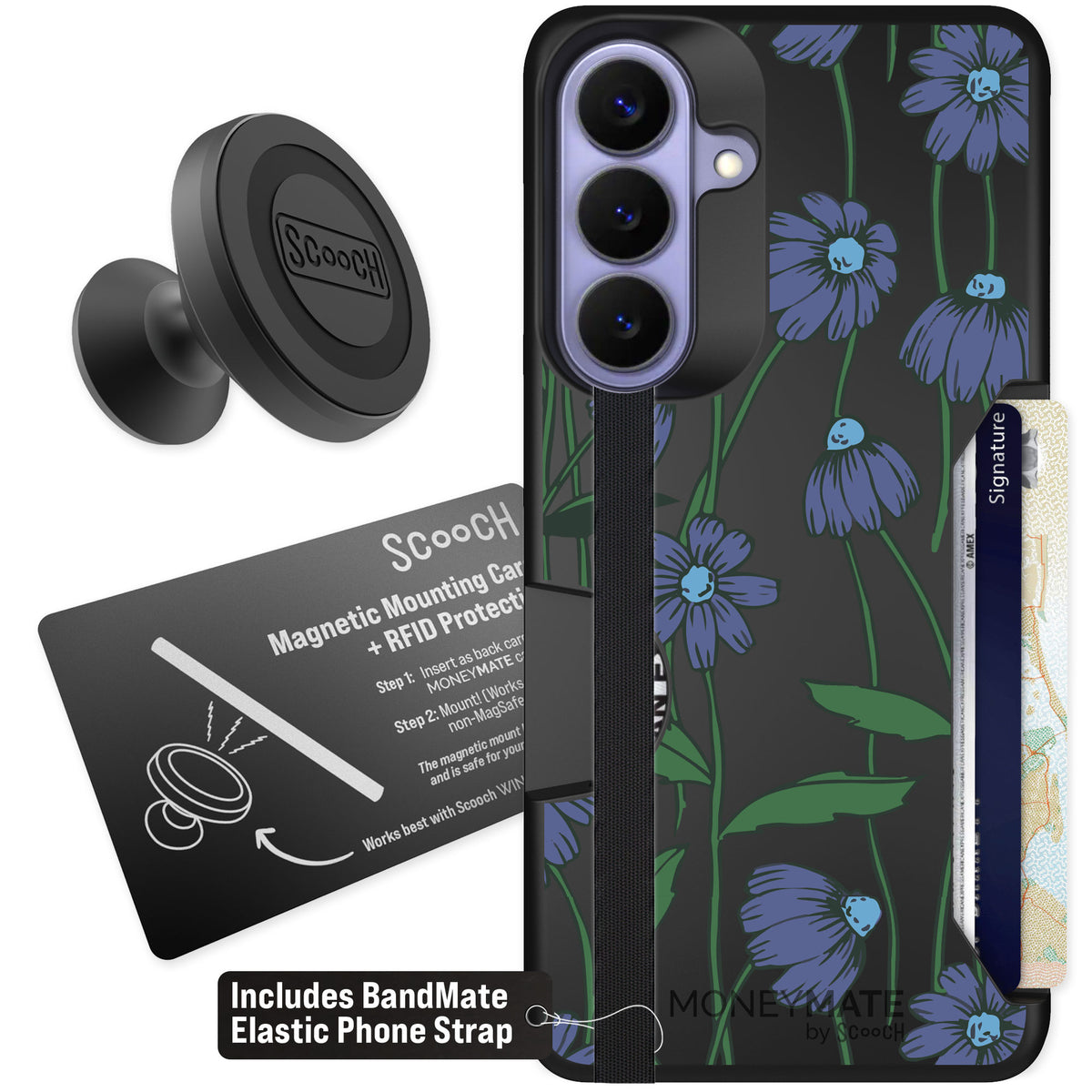 Scooch Moneymate Violet Daisy for Galaxy S26+ — Starter Bundle