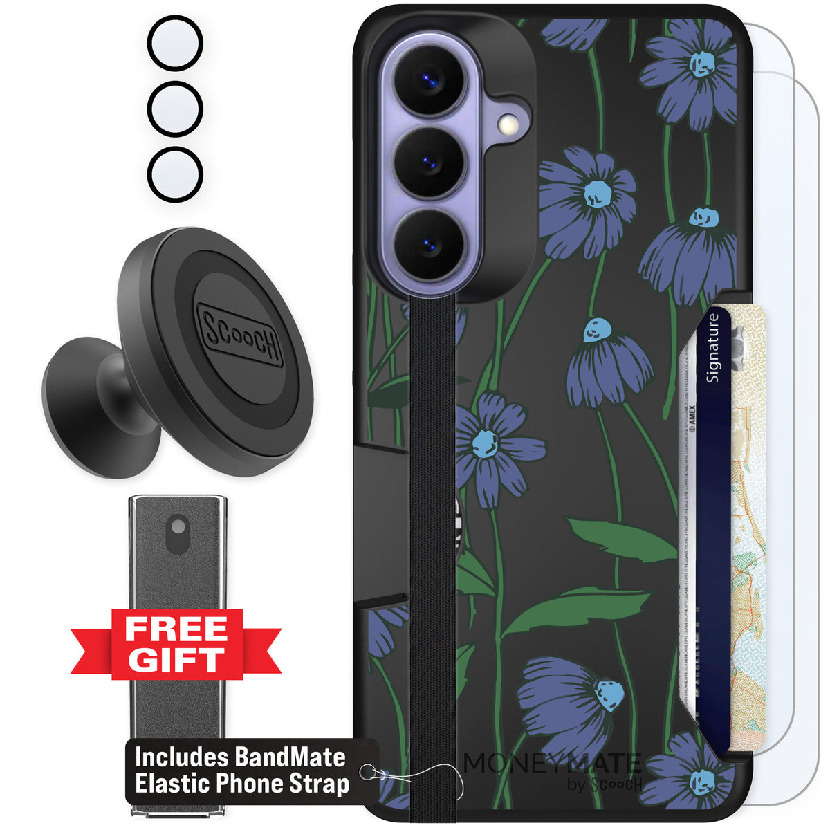 Scooch Moneymate Violet Daisy for Galaxy S26+ — Defender Bundle