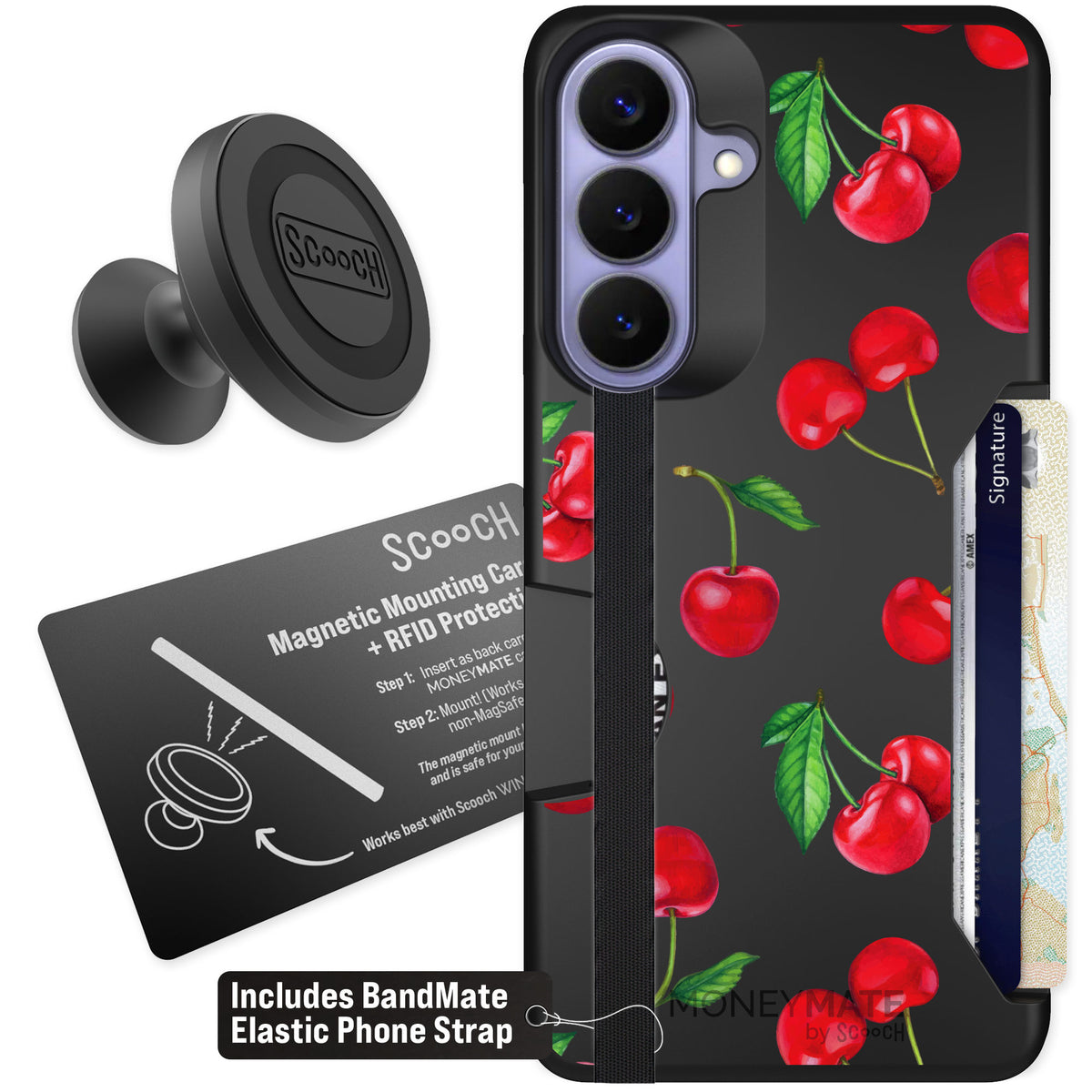 Scooch Moneymate Very Cherry for Galaxy S26+ — Starter Bundle