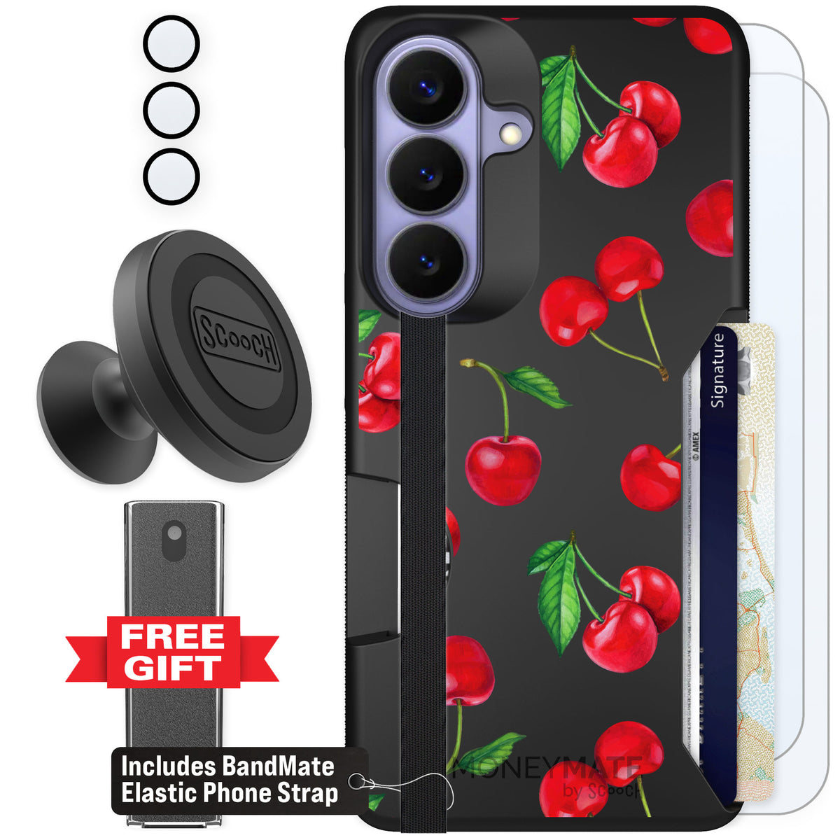 Scooch Moneymate Very Cherry for Galaxy S26 — Defender Bundle