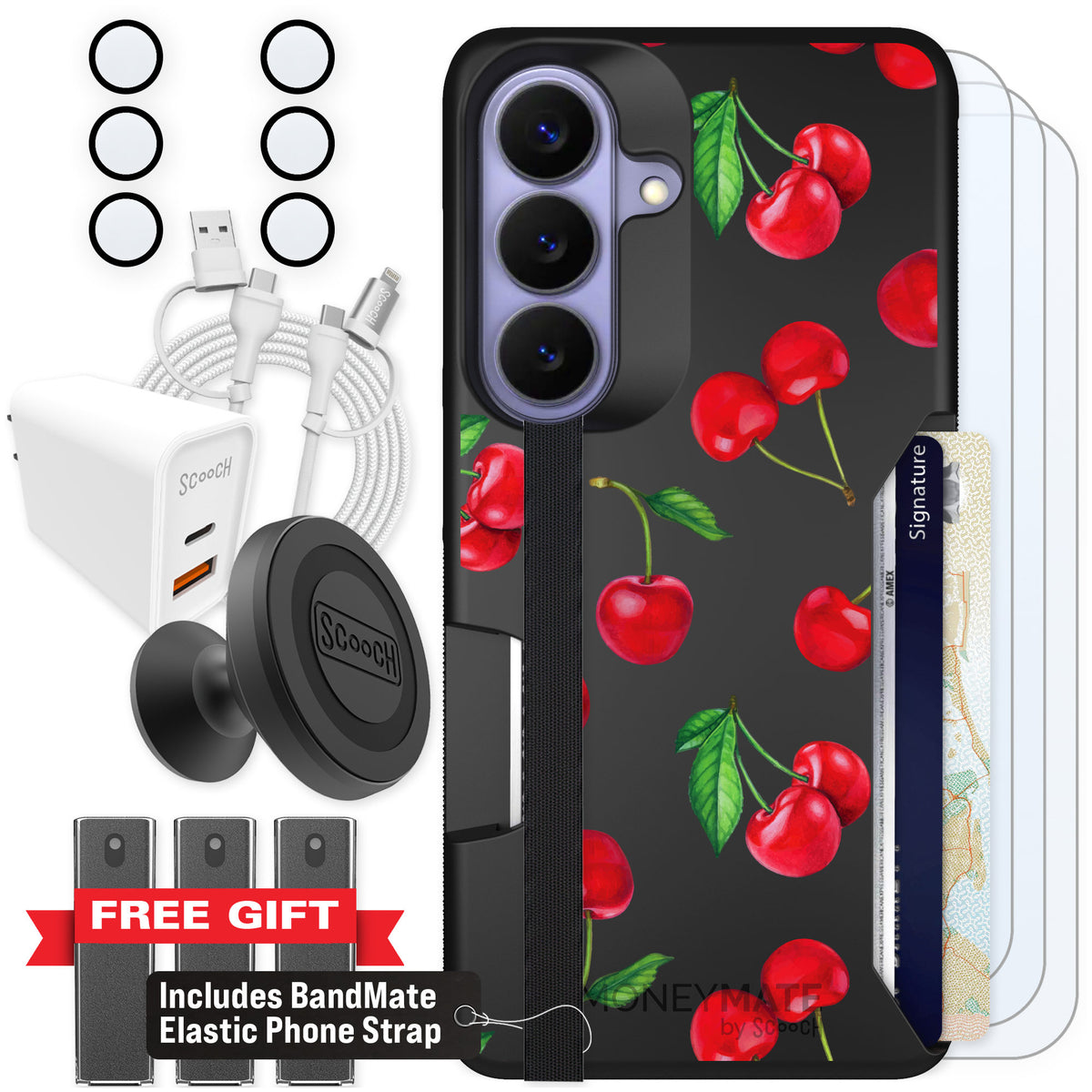 Scooch Moneymate Very Cherry for Galaxy S26 — Ultimate Bundle