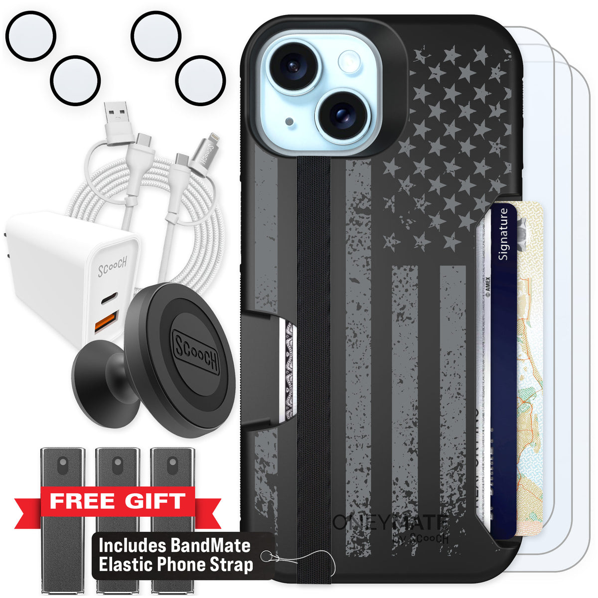 Scooch Moneymate Weathered Glory for iPhone 15 — Ultimate Bundle