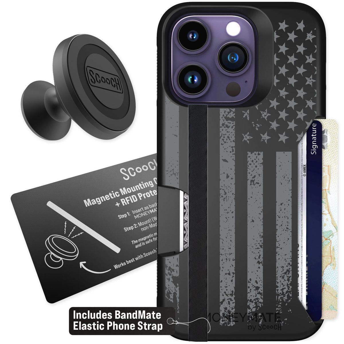 Scooch Moneymate Weathered Glory for iPhone 14 Pro — Starter Bundle