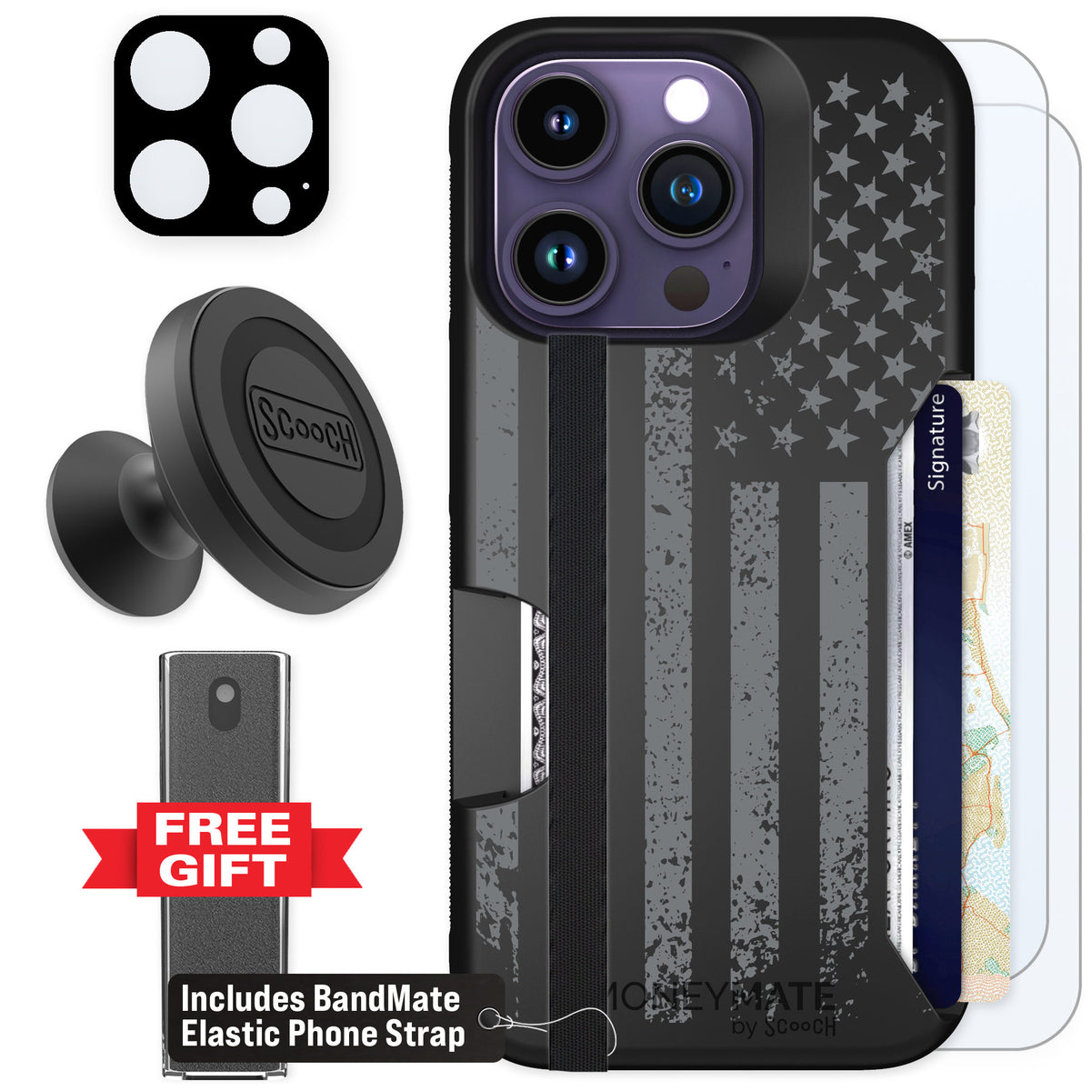 Scooch Moneymate Weathered Glory for iPhone 14 Pro — Defender Bundle