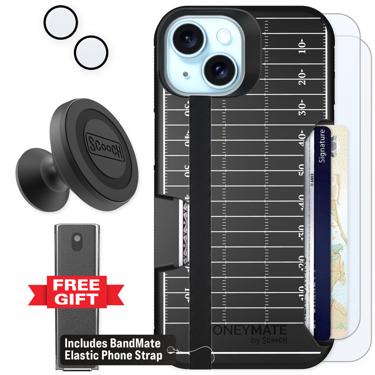 Scooch Moneymate Yard Lines for iPhone 15 — Defender Bundle