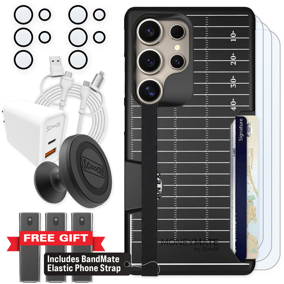 Scooch Moneymate Yard Lines for Galaxy S25 Ultra — Ultimate Bundle