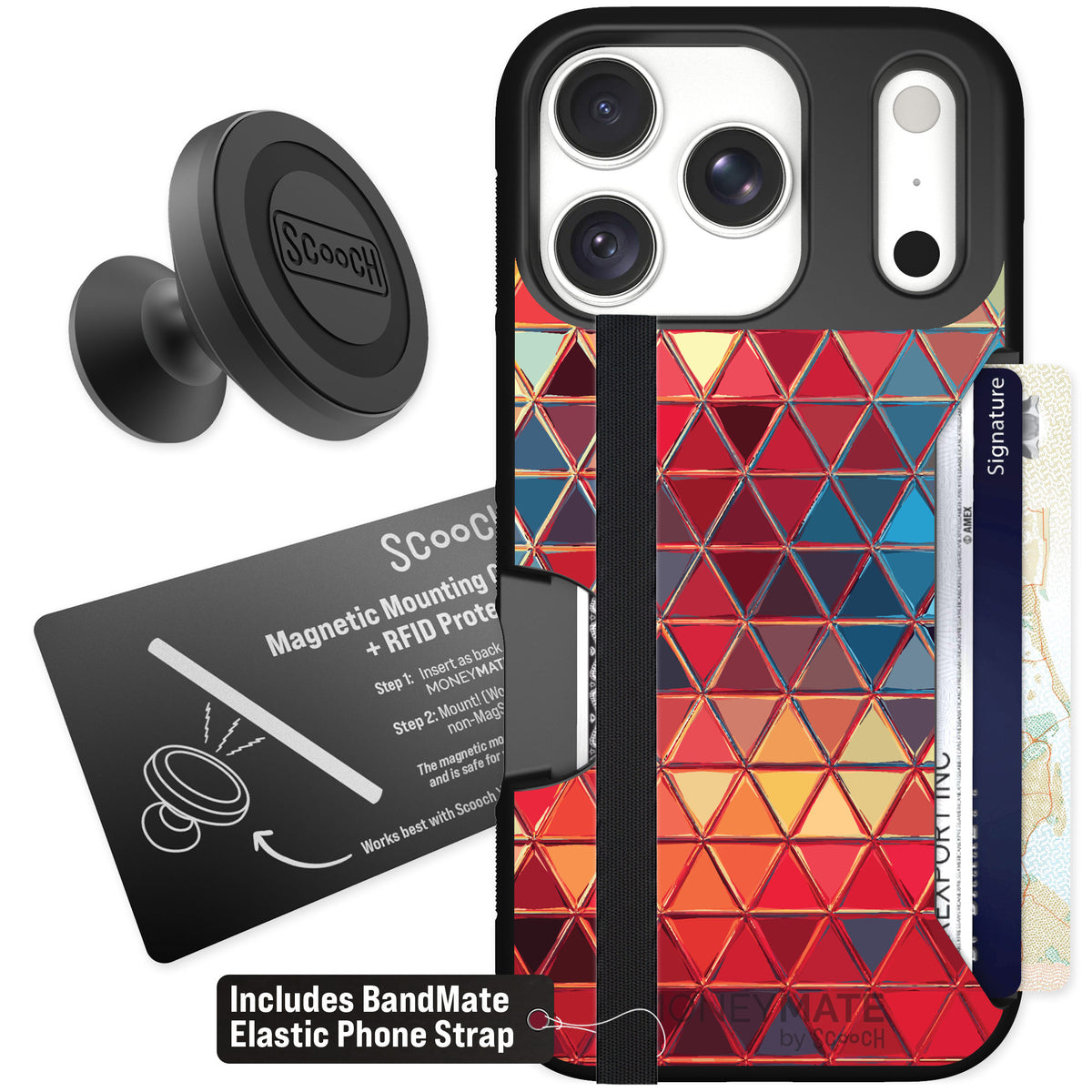 Scooch Moneymate Festive Glass for iPhone 18 Pro — Starter Bundle