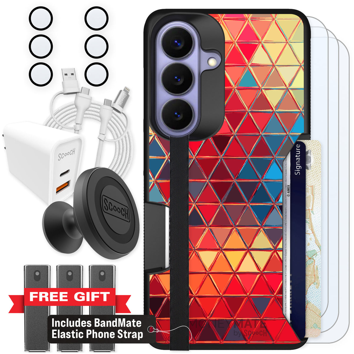 Scooch Moneymate Festive Glass for Galaxy S26 — Ultimate Bundle