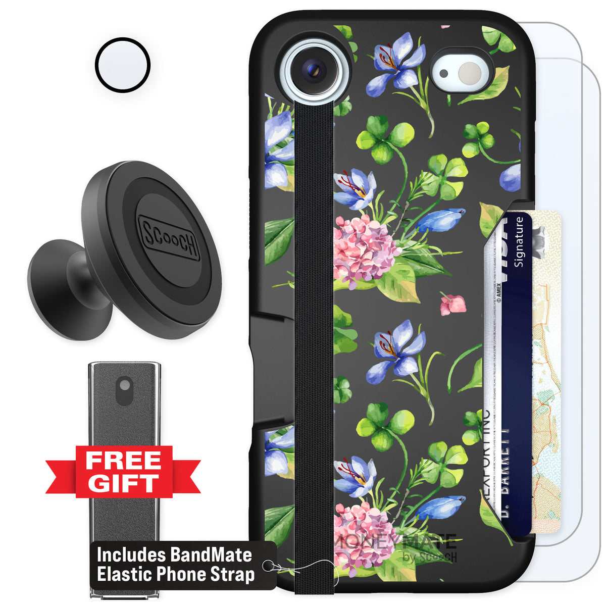 Scooch Moneymate Lucky Hydrangea for iPhone Air — Defender Bundle