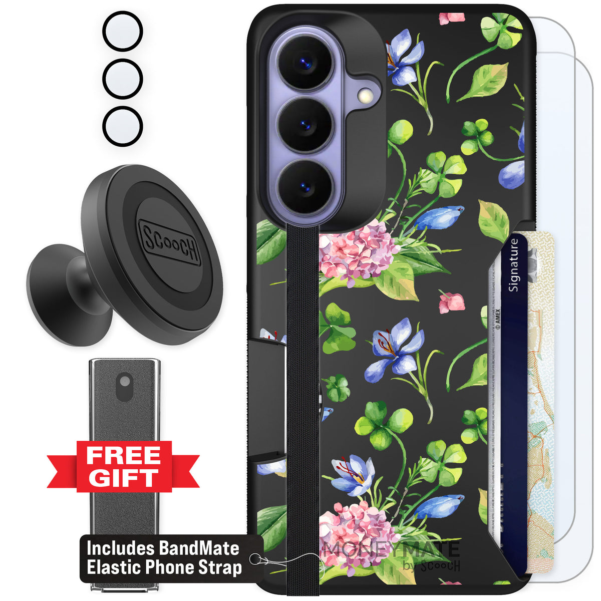 Scooch Moneymate Lucky Hydrangea for Galaxy S26 — Defender Bundle