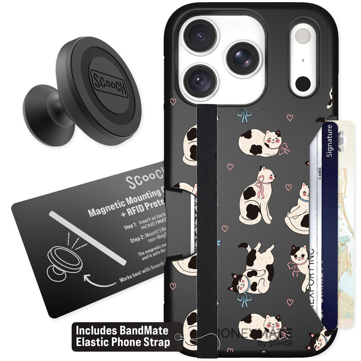 Scooch Moneymate Bow Kitties for iPhone 18 Pro — Starter Bundle