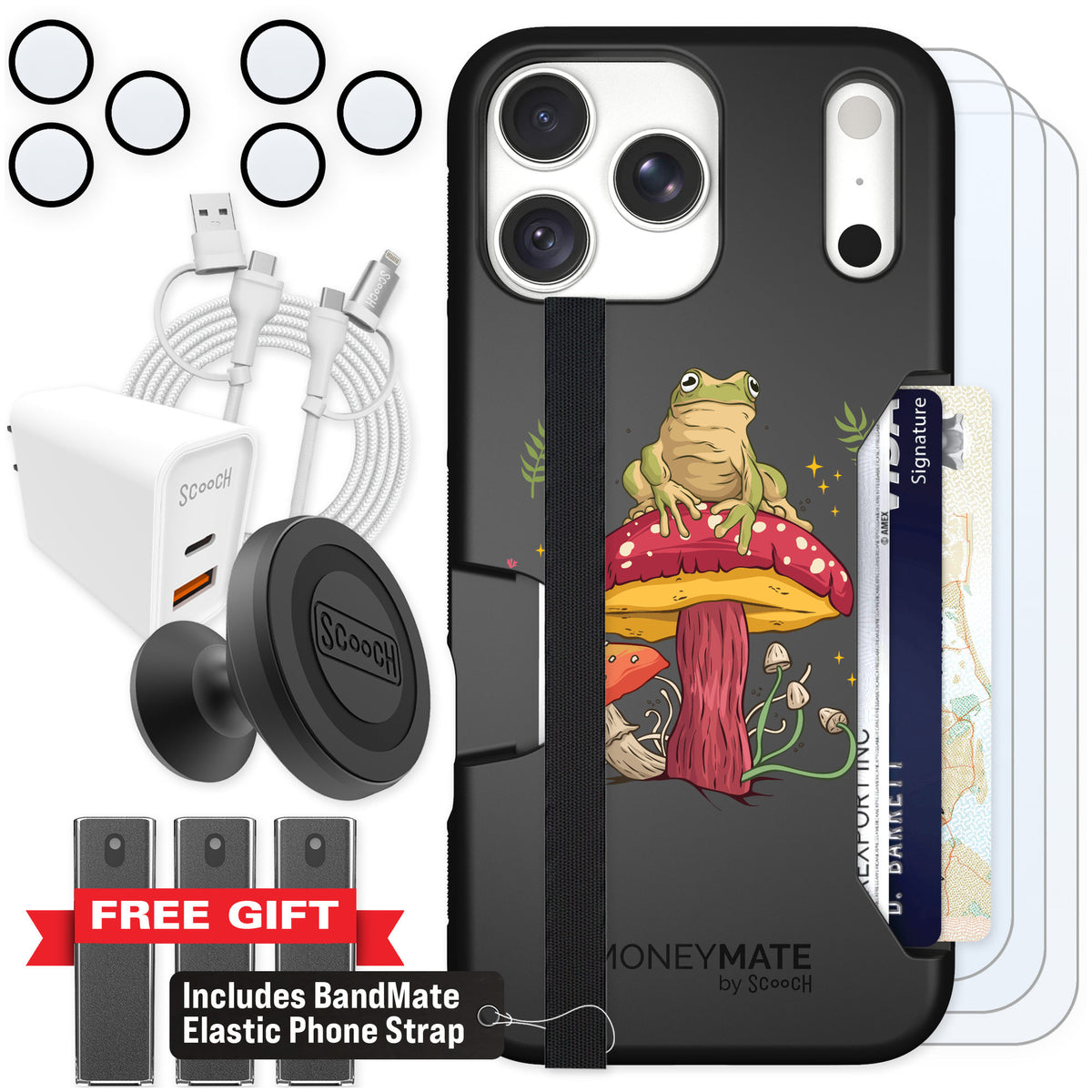 Scooch Moneymate Toadstool Frog for iPhone 18 Pro Max — Ultimate Bundle