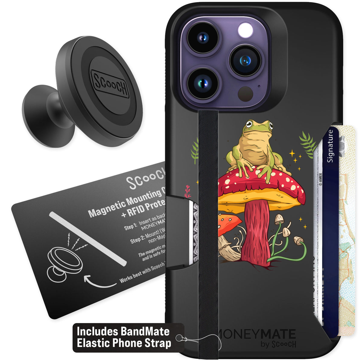 Scooch Moneymate Toadstool Frog for iPhone 14 Pro — Starter Bundle