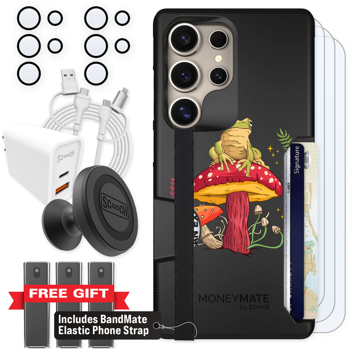 Scooch Moneymate Toadstool Frog for Galaxy S25 Ultra — Ultimate Bundle