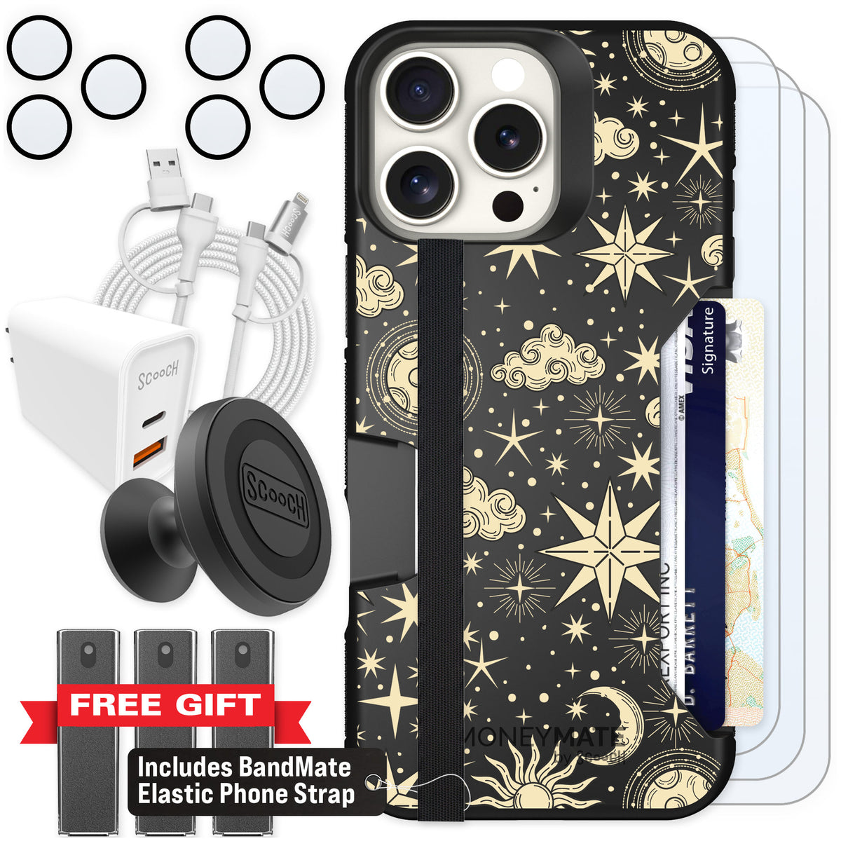 Scooch Moneymate Celestial Sleep for iPhone 16 Pro Max — Ultimate Bundle