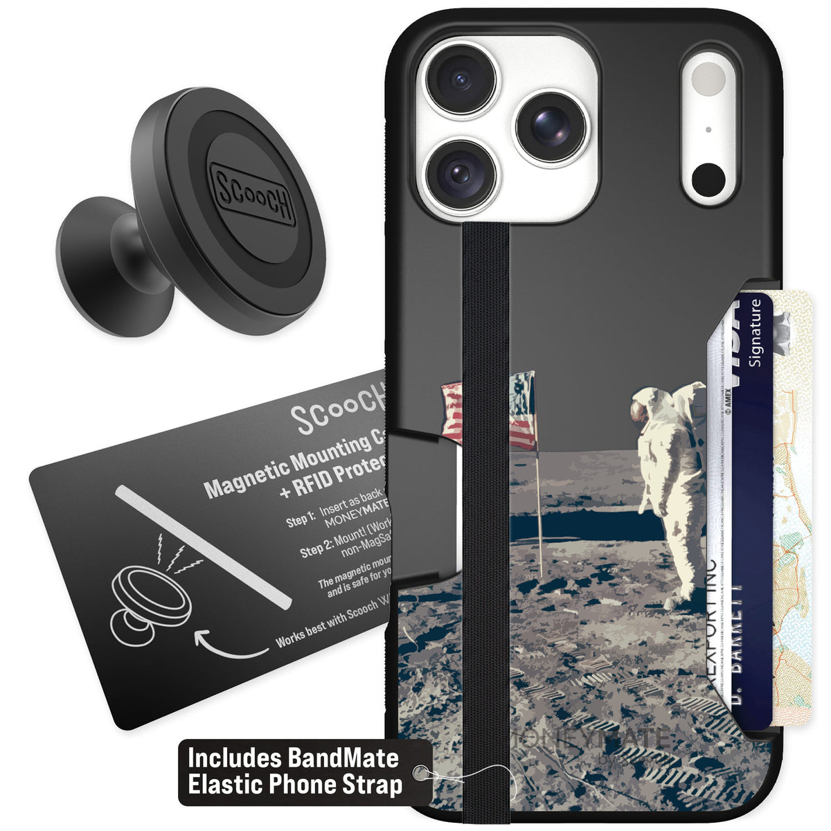 Scooch Moneymate Lunar Landing for iPhone 18 Pro Max — Starter Bundle
