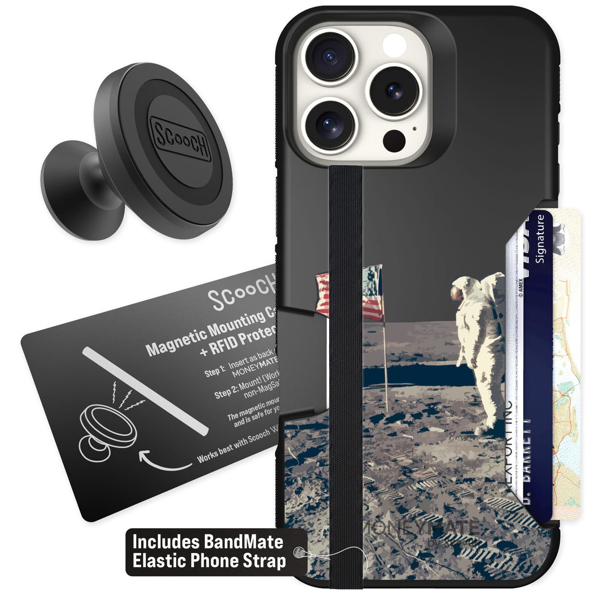 Scooch Moneymate Lunar Landing for iPhone 16 Pro Max — Starter Bundle