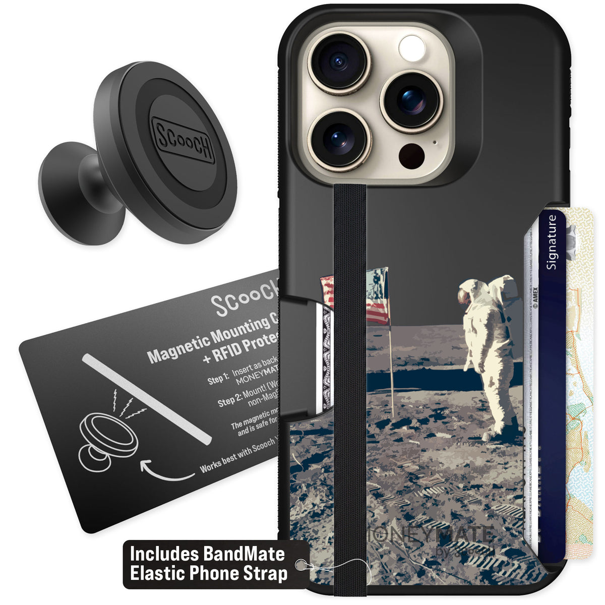 Scooch Moneymate Lunar Landing for iPhone 15 Pro — Starter Bundle
