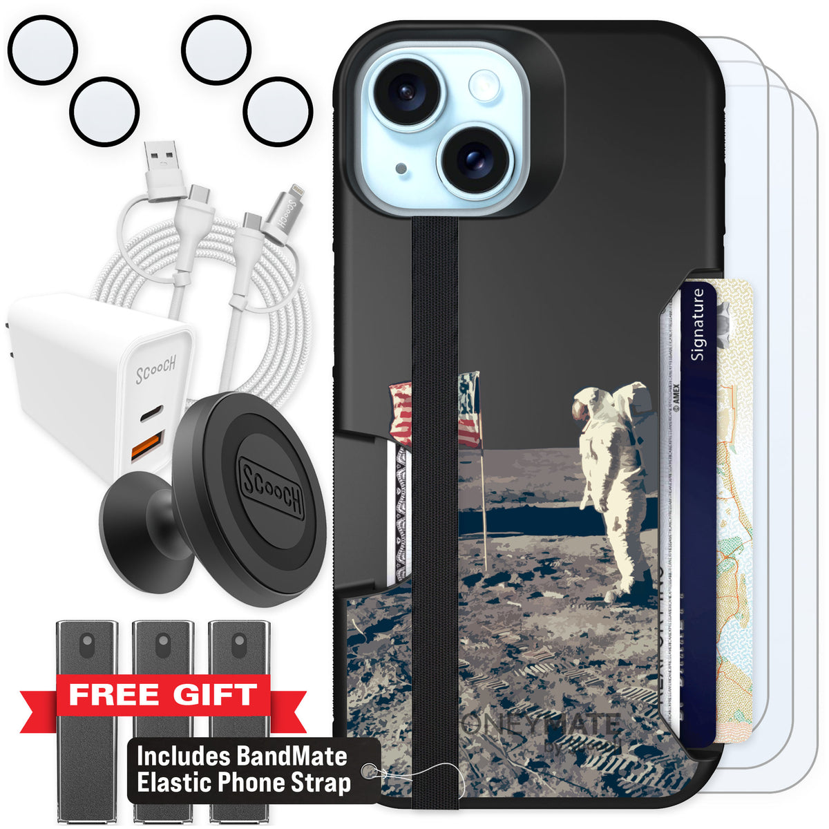 Scooch Moneymate Lunar Landing for iPhone 15 — Ultimate Bundle