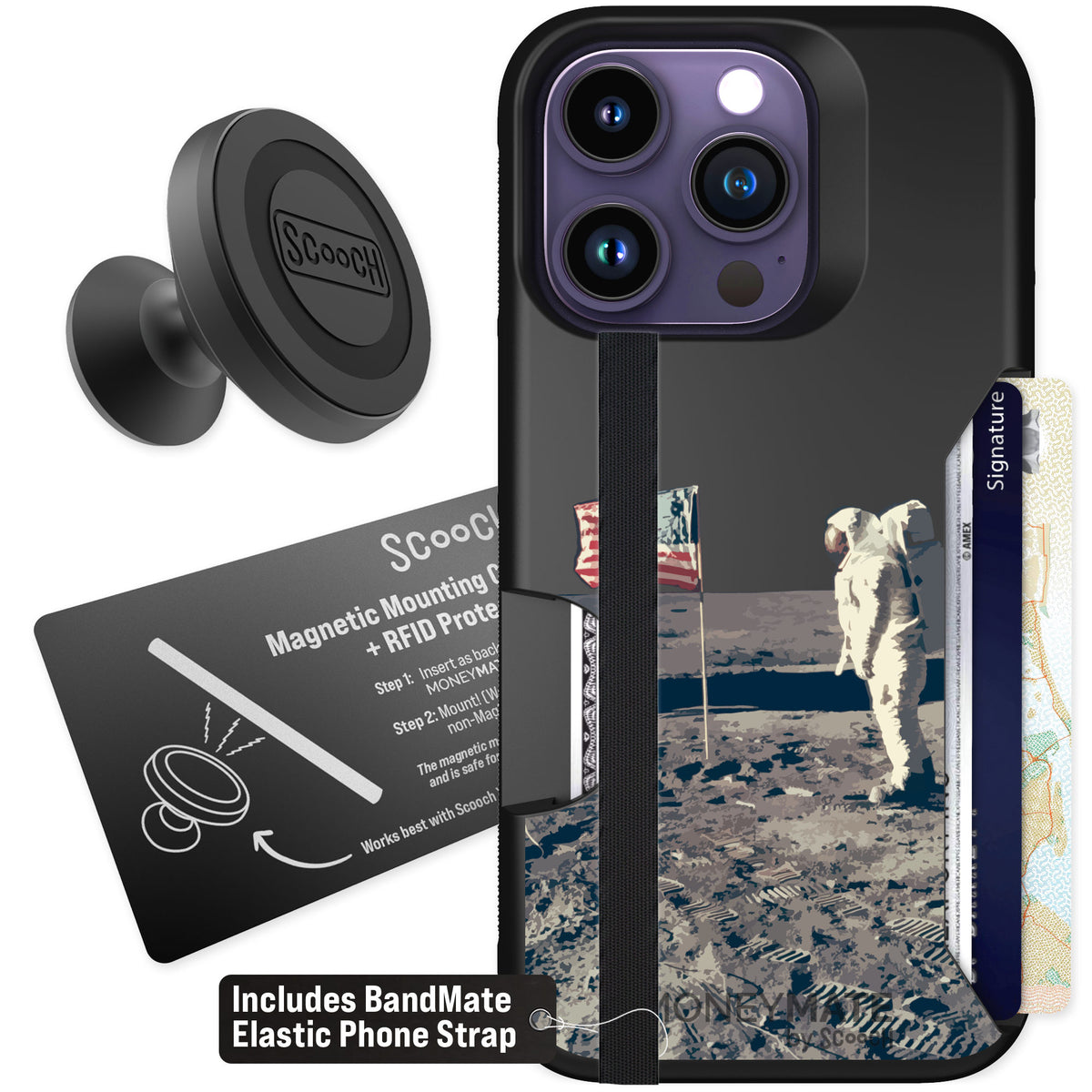 Scooch Moneymate Lunar Landing for iPhone 14 Pro — Starter Bundle