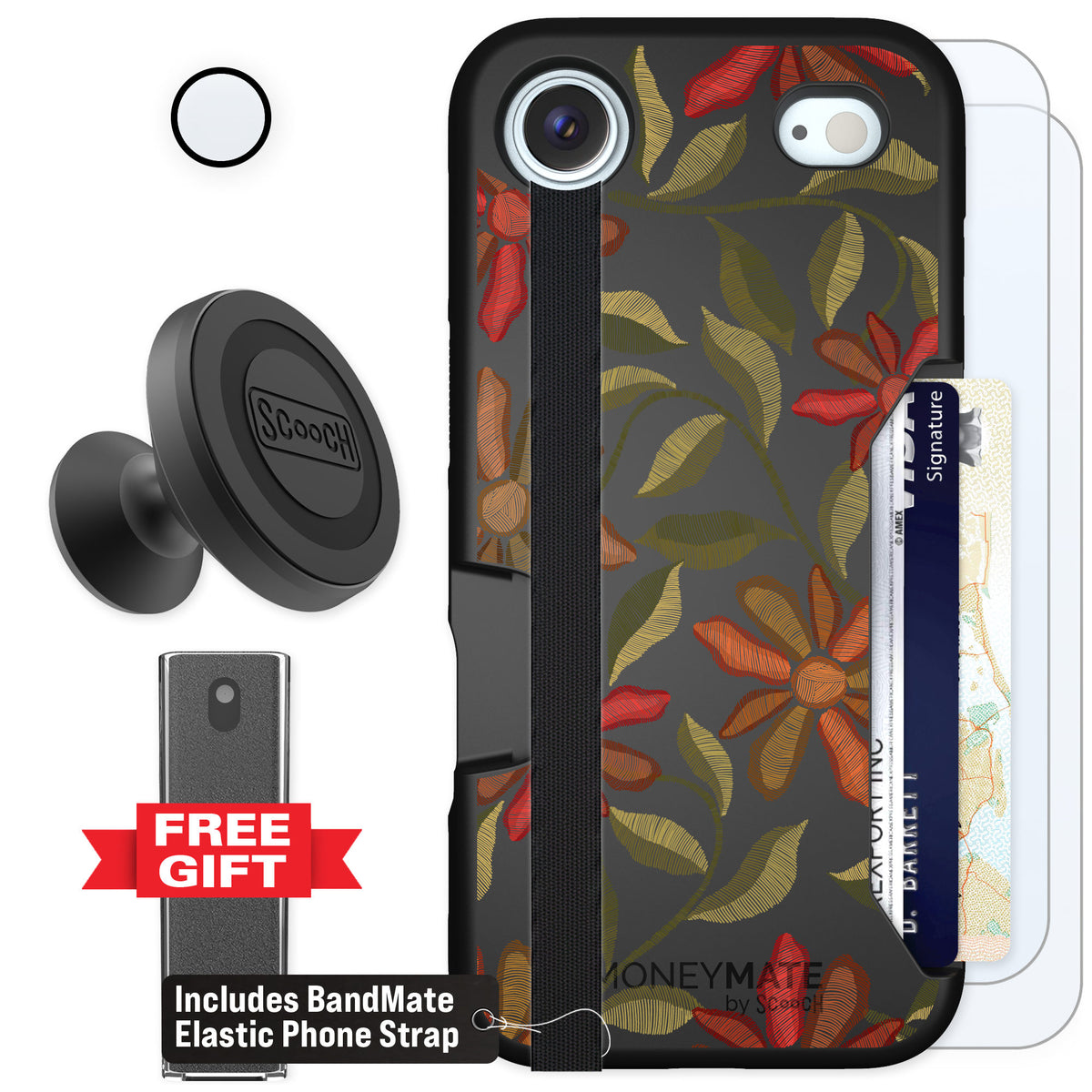 Scooch Moneymate Floral Tapestry for iPhone Air — Defender Bundle