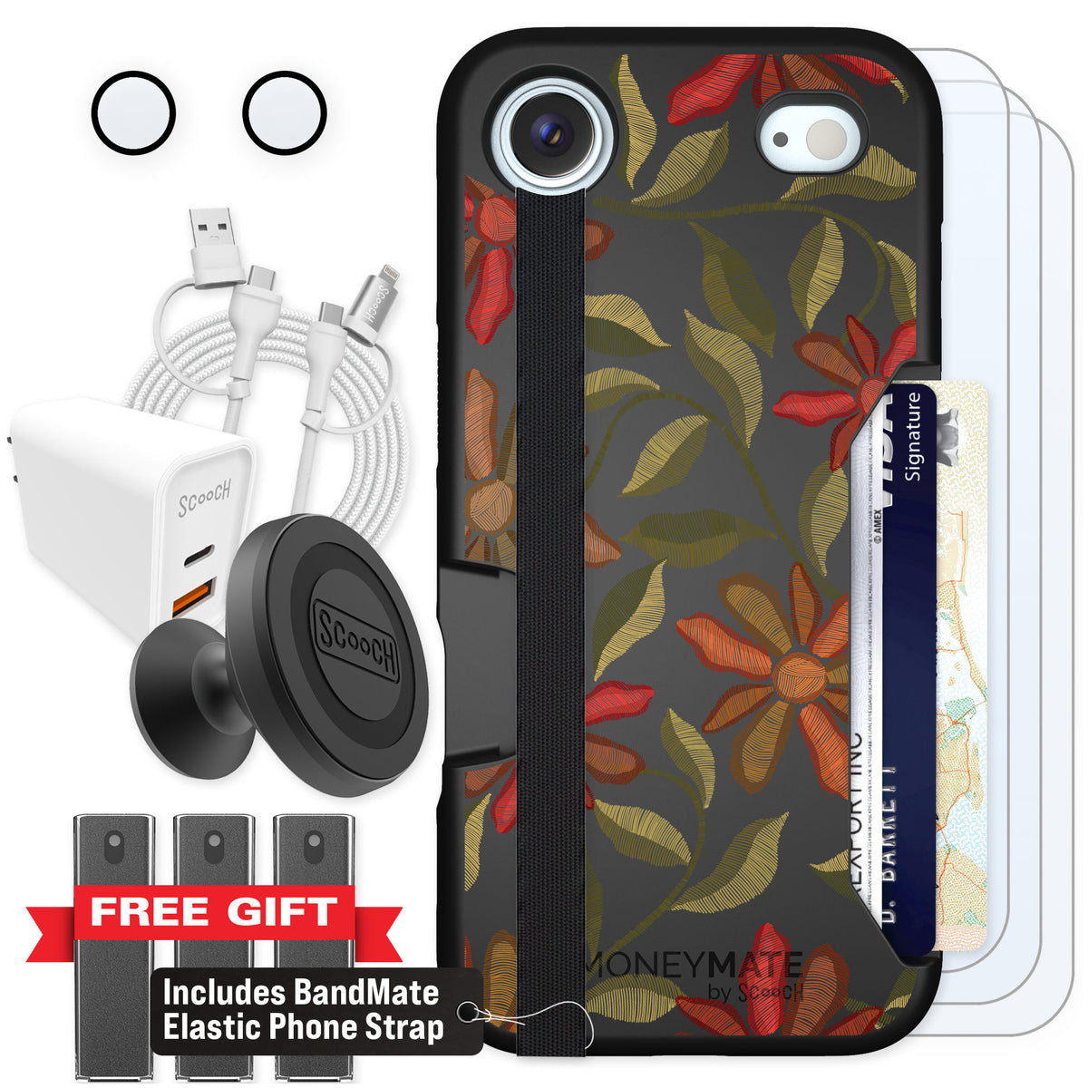 Scooch Moneymate Floral Tapestry for iPhone Air — Ultimate Bundle