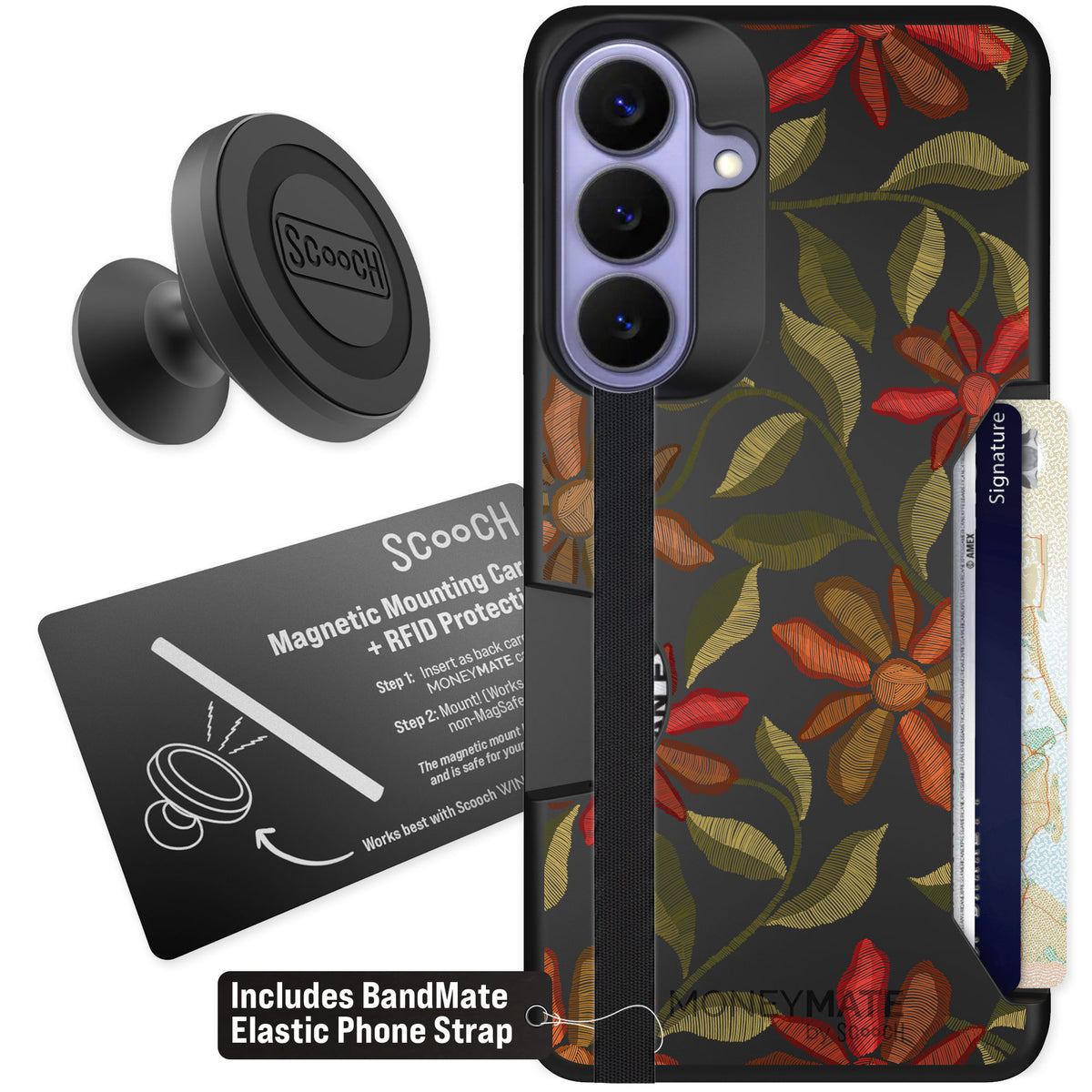Scooch Moneymate Floral Tapestry for Galaxy S26+ — Starter Bundle