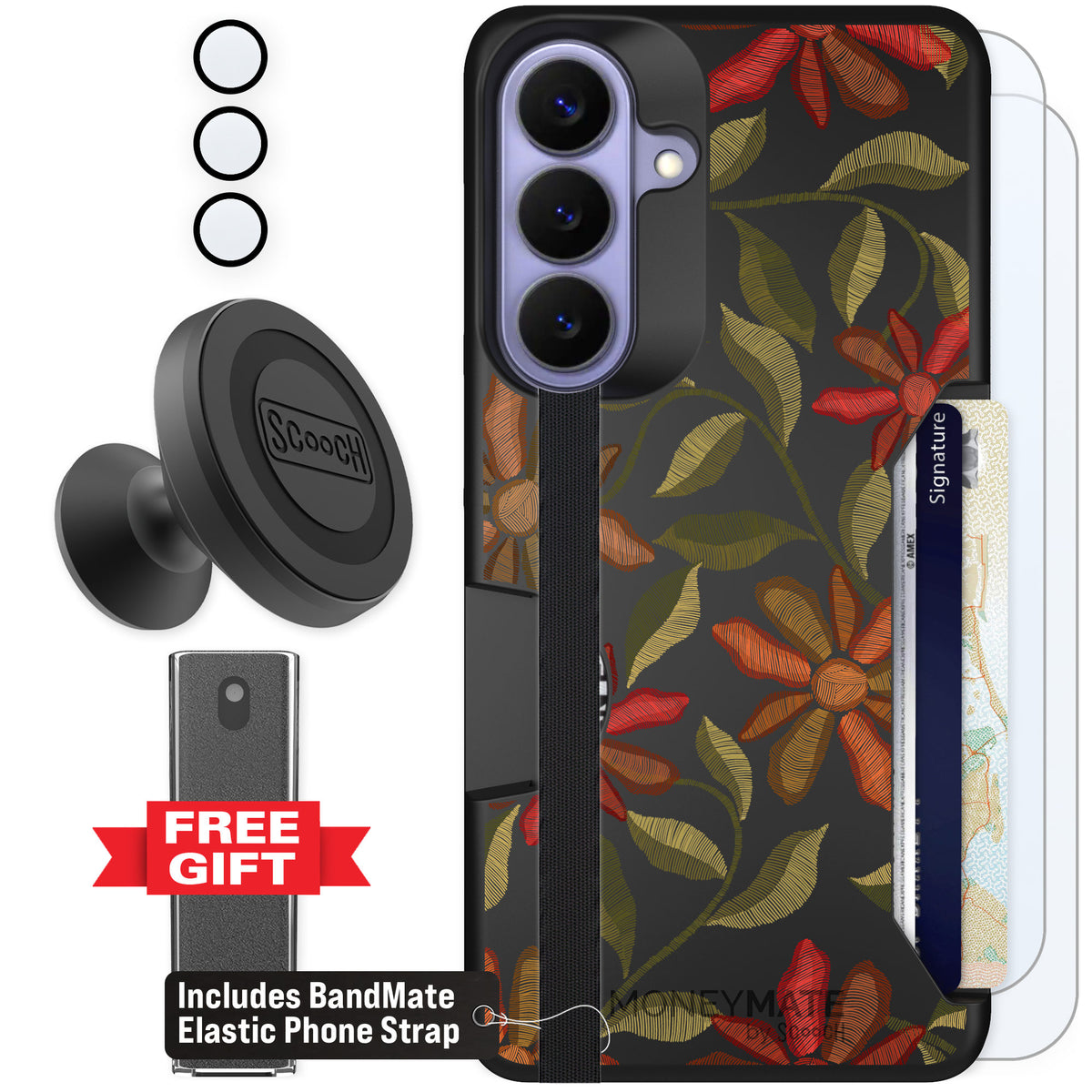 Scooch Moneymate Floral Tapestry for Galaxy S26+ — Defender Bundle