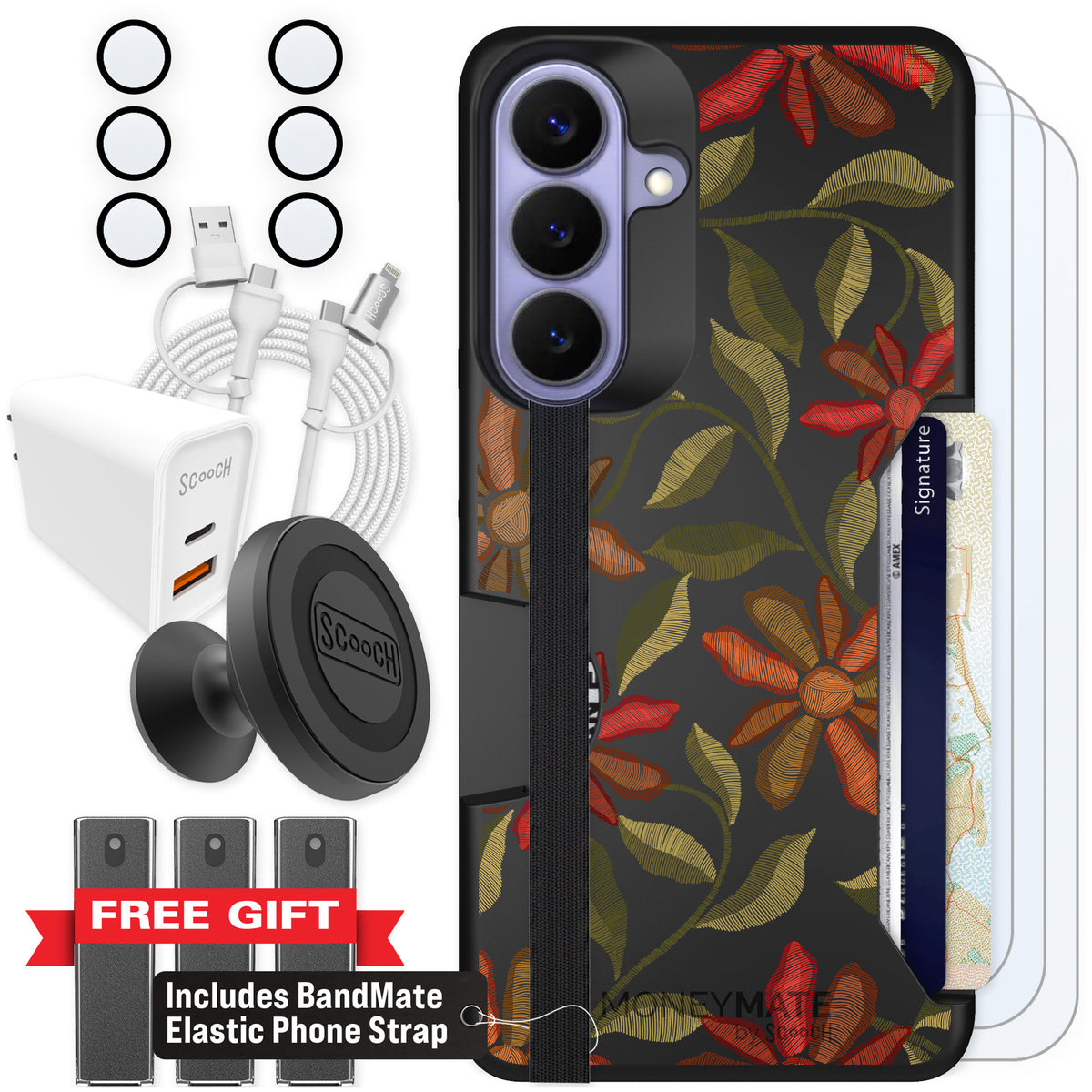 Scooch Moneymate Floral Tapestry for Galaxy S26+ — Ultimate Bundle