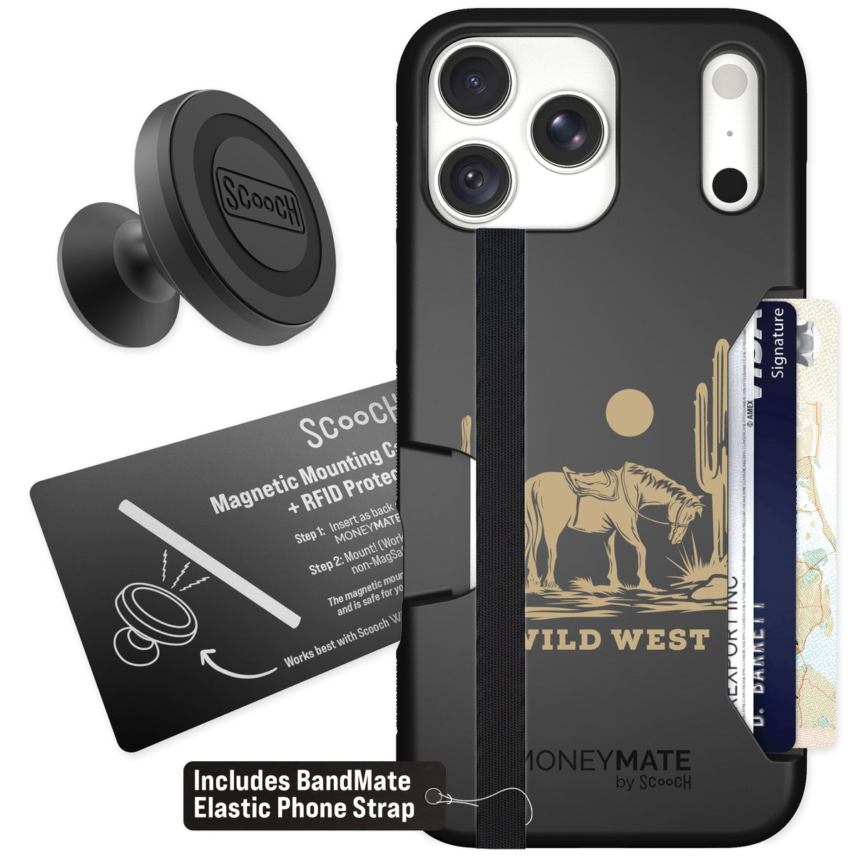 Scooch Moneymate Wild West for iPhone 18 Pro Max — Starter Bundle