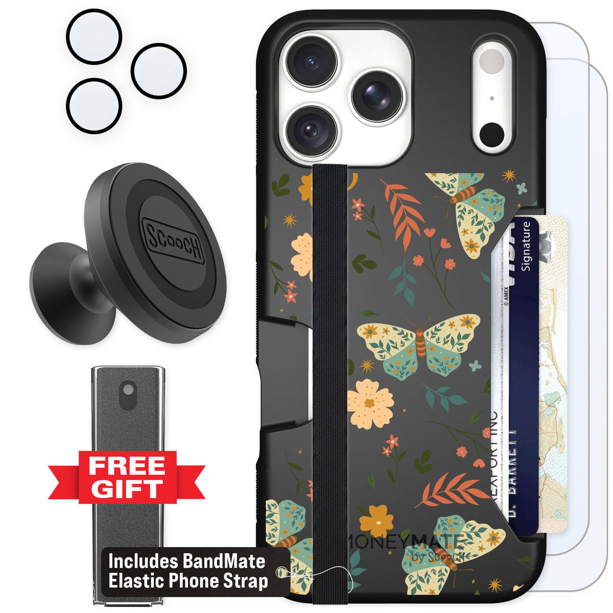 Scooch Moneymate Boho Nights for iPhone 18 Pro Max — Defender Bundle
