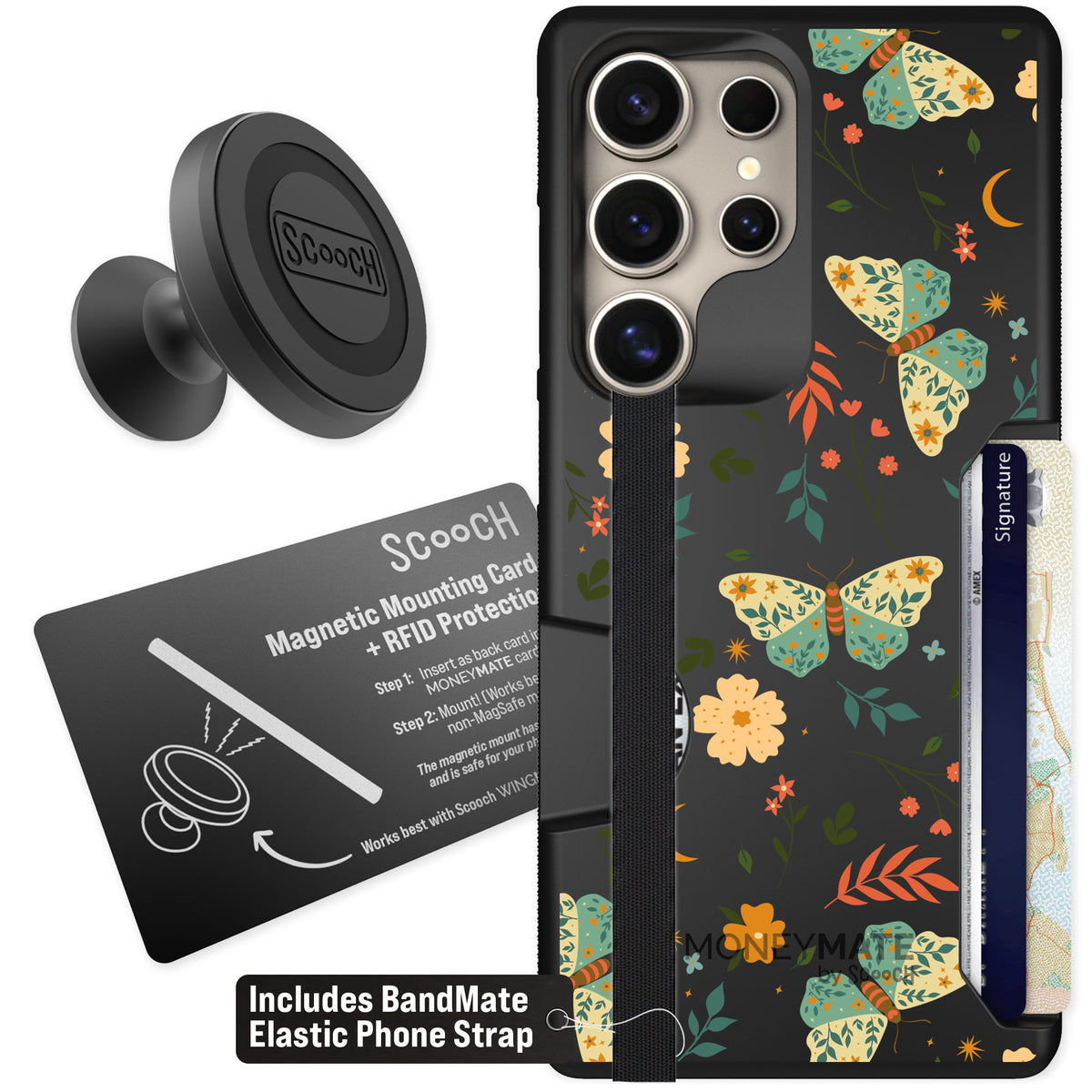 Scooch Moneymate Boho Nights for Galaxy S25 Ultra — Starter Bundle