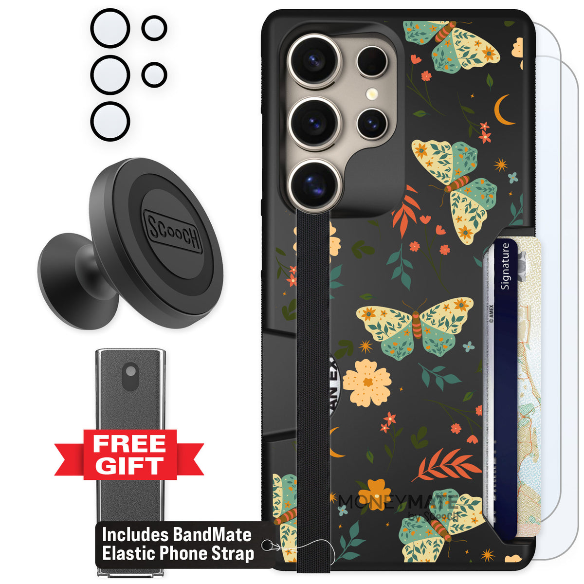 Scooch Moneymate Boho Nights for Galaxy S25 Ultra — Defender Bundle