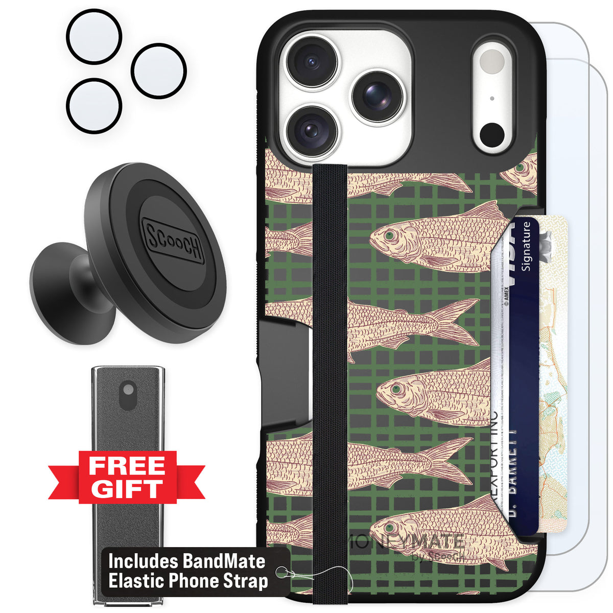 Scooch Moneymate Fresh Catch for iPhone 18 Pro Max — Defender Bundle