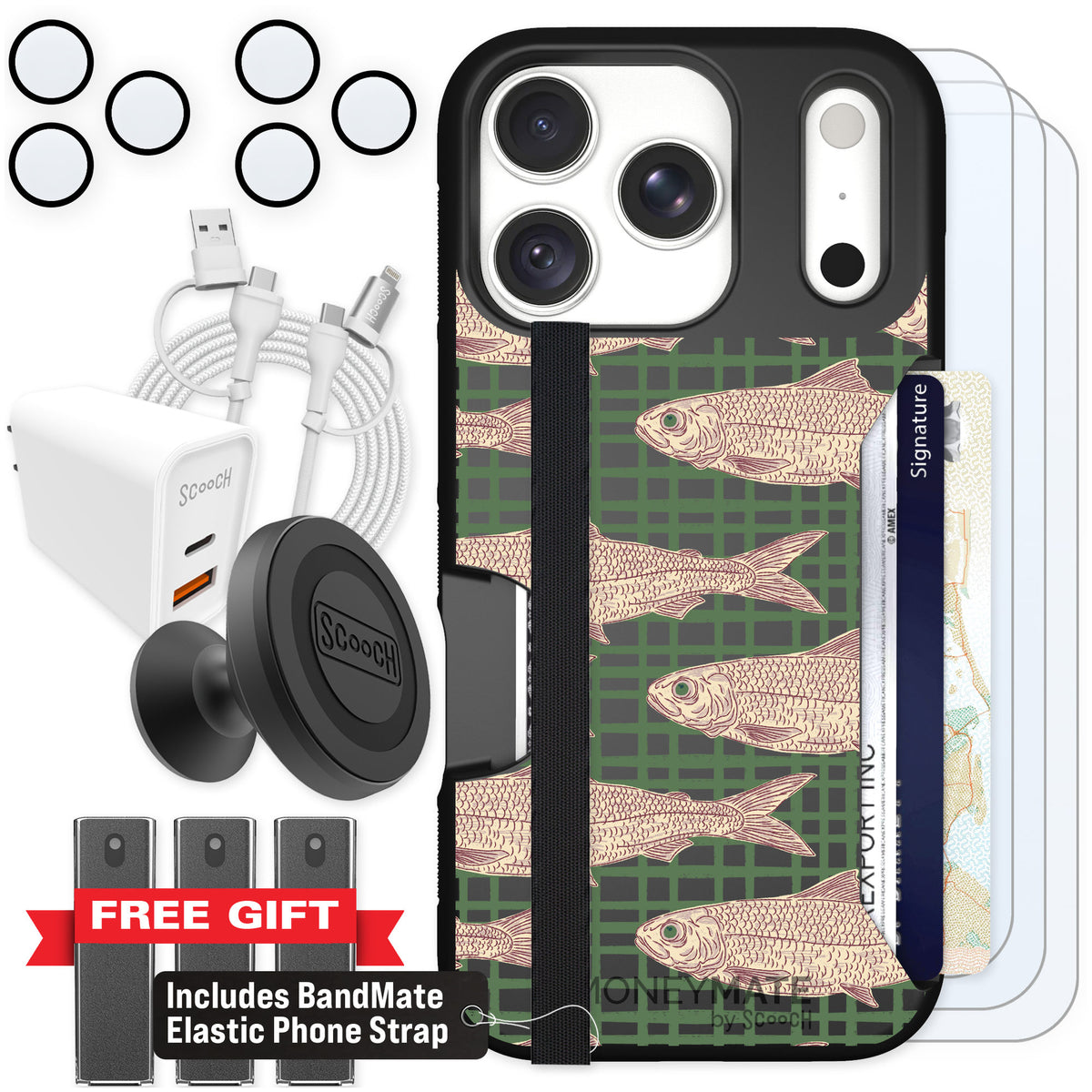 Scooch Moneymate Fresh Catch for iPhone 18 Pro — Ultimate Bundle