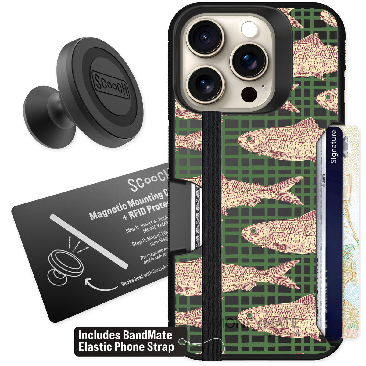 Scooch Moneymate Fresh Catch for iPhone 15 Pro — Starter Bundle