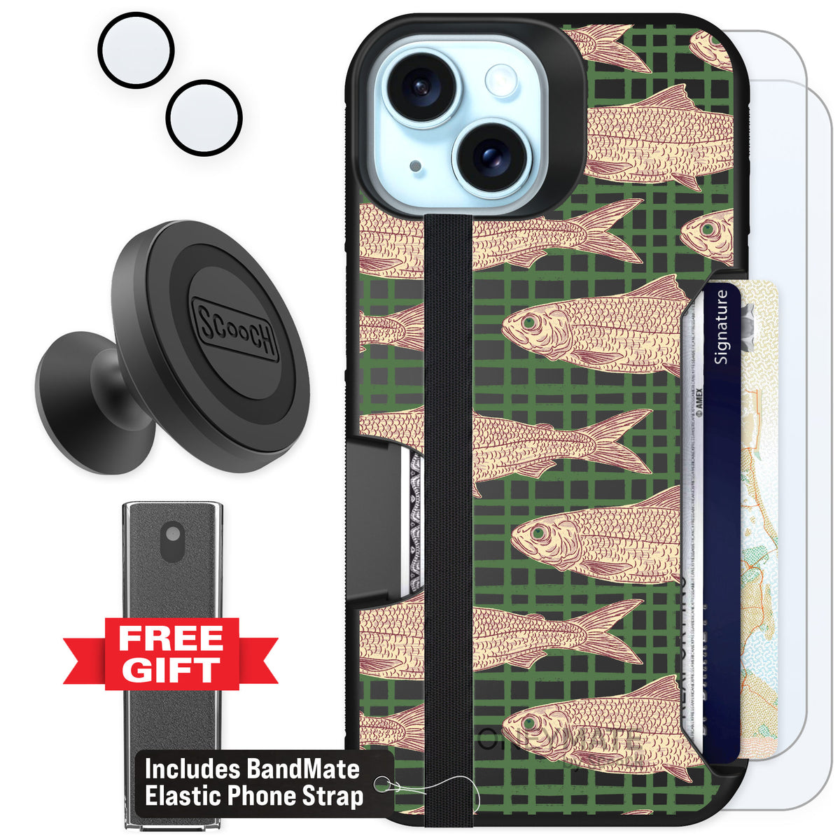 Scooch Moneymate Fresh Catch for iPhone 15 — Defender Bundle