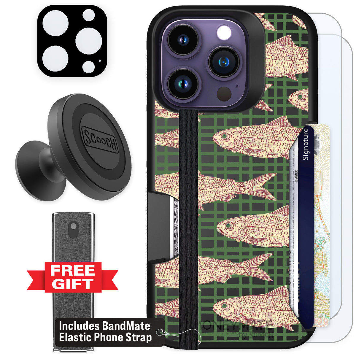 Scooch Moneymate Fresh Catch for iPhone 14 Pro — Defender Bundle
