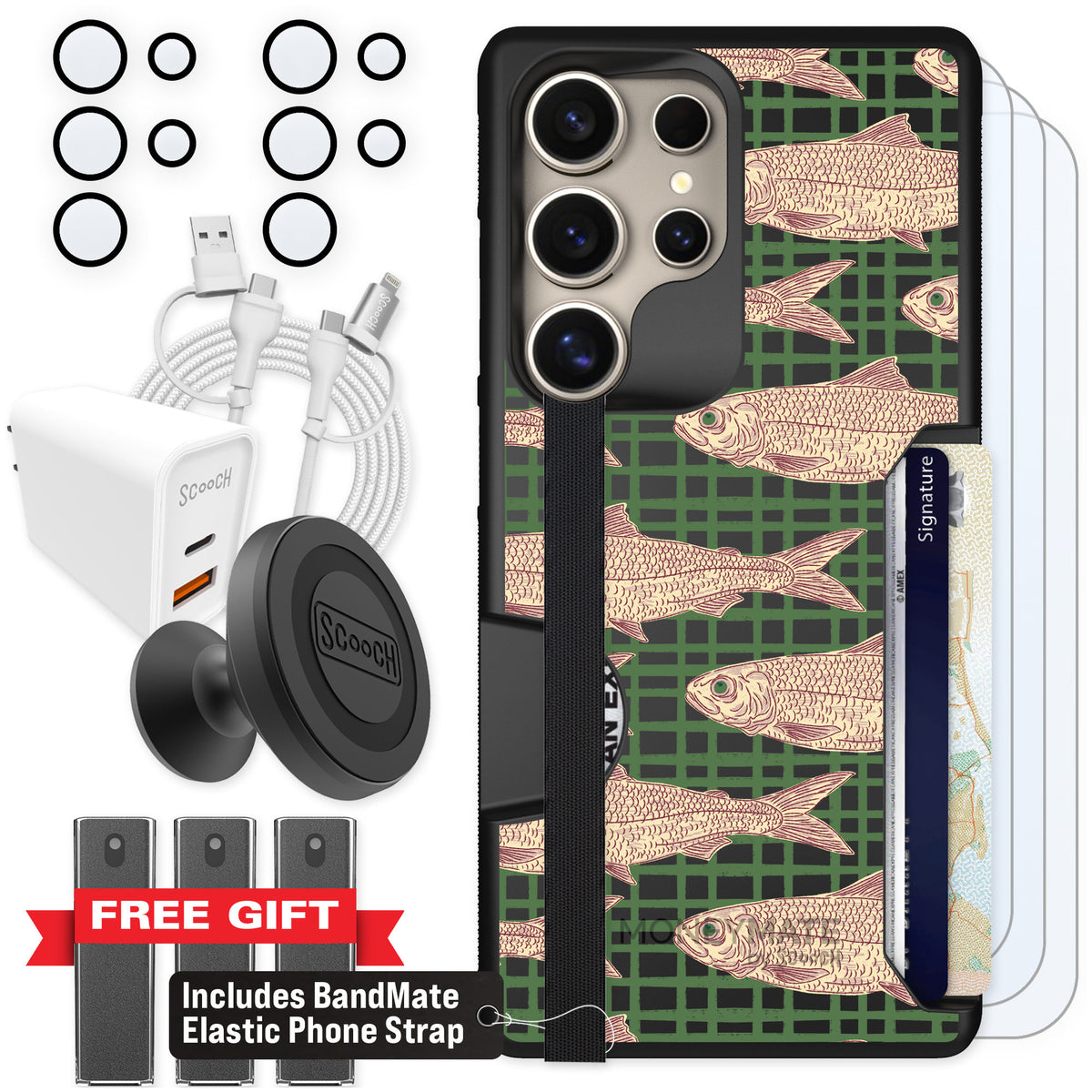 Scooch Moneymate Fresh Catch for Galaxy S25 Ultra — Ultimate Bundle