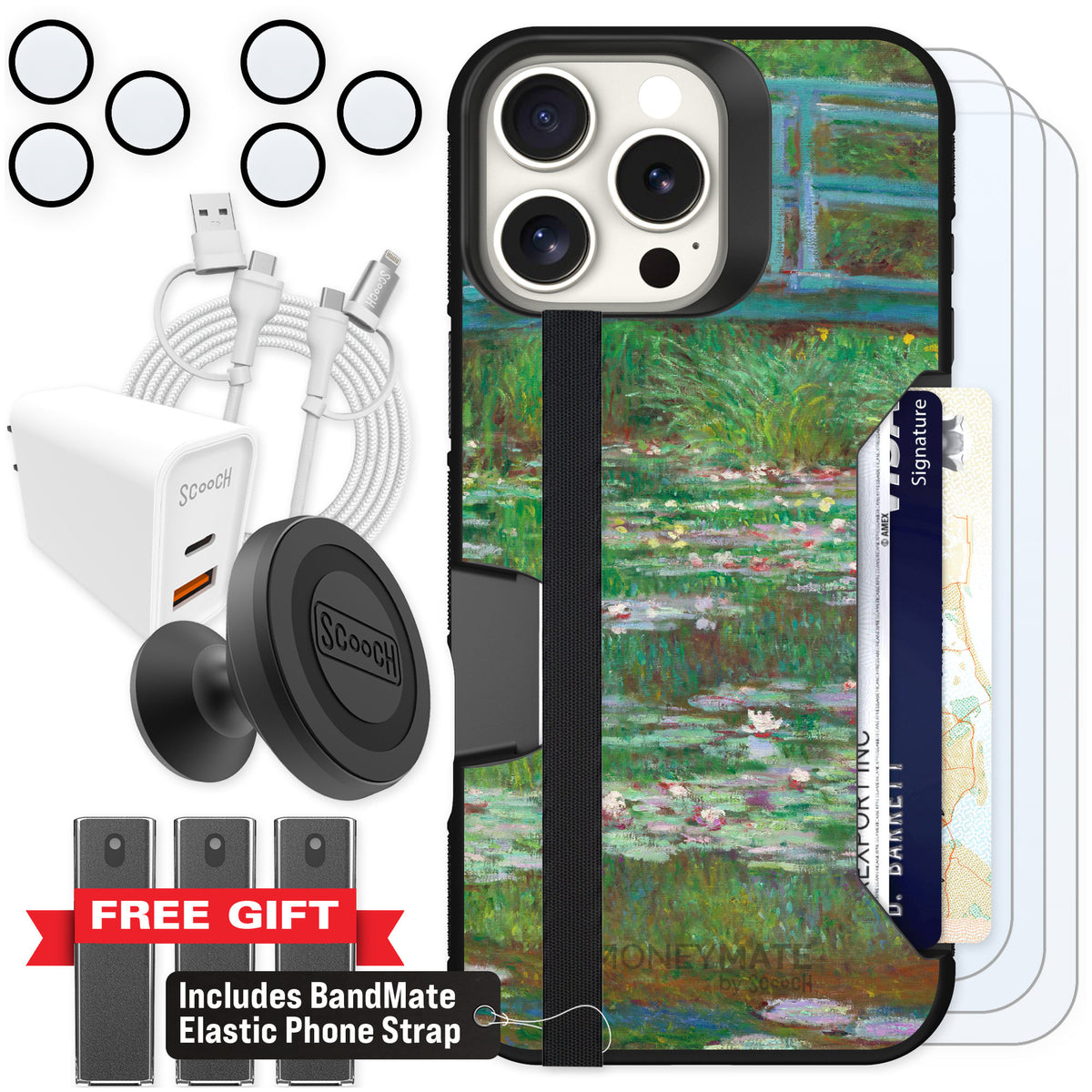 Scooch Moneymate Japanese Footbridge for iPhone 16 Pro Max — Ultimate Bundle