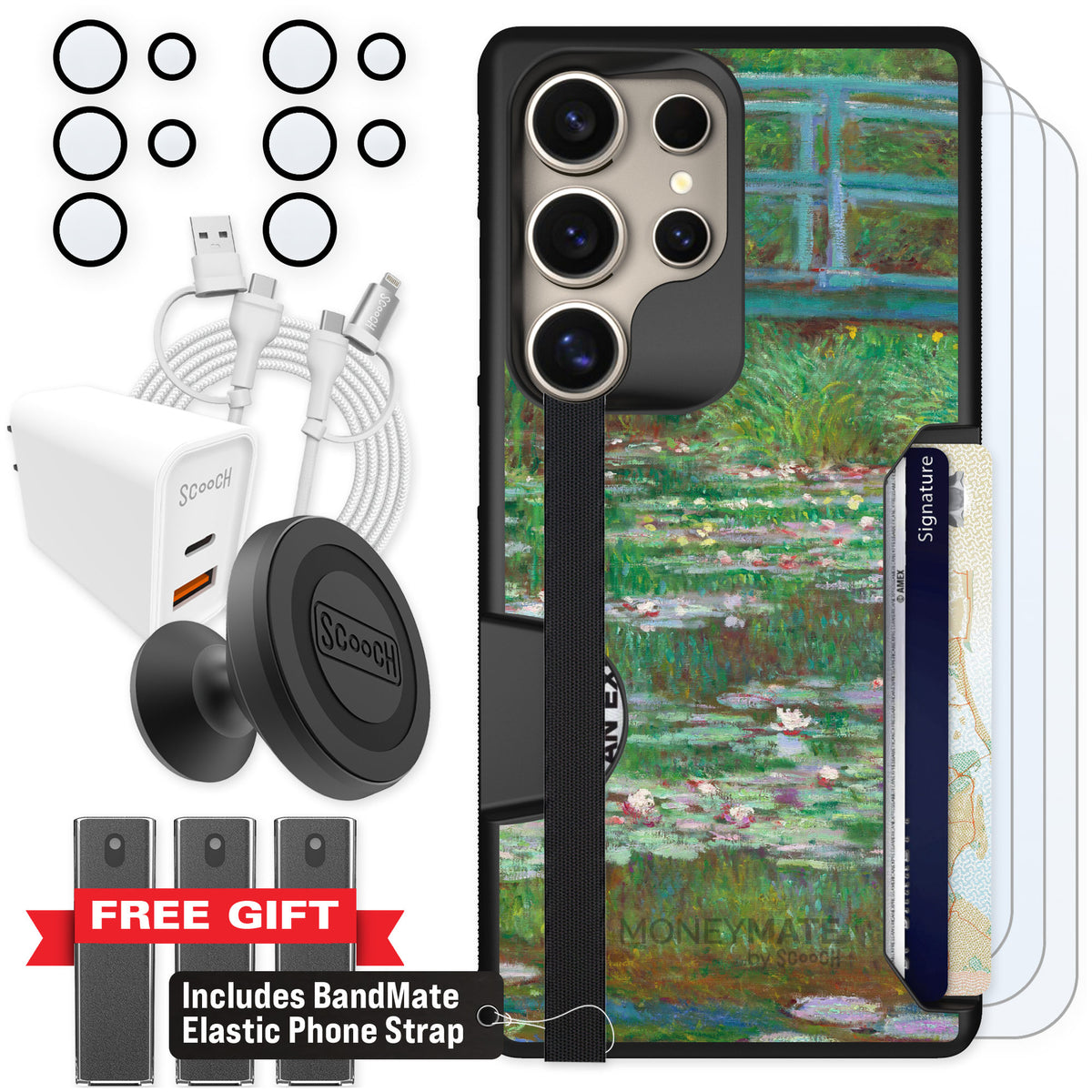 Scooch Moneymate Japanese Footbridge for Galaxy S25 Ultra — Ultimate Bundle
