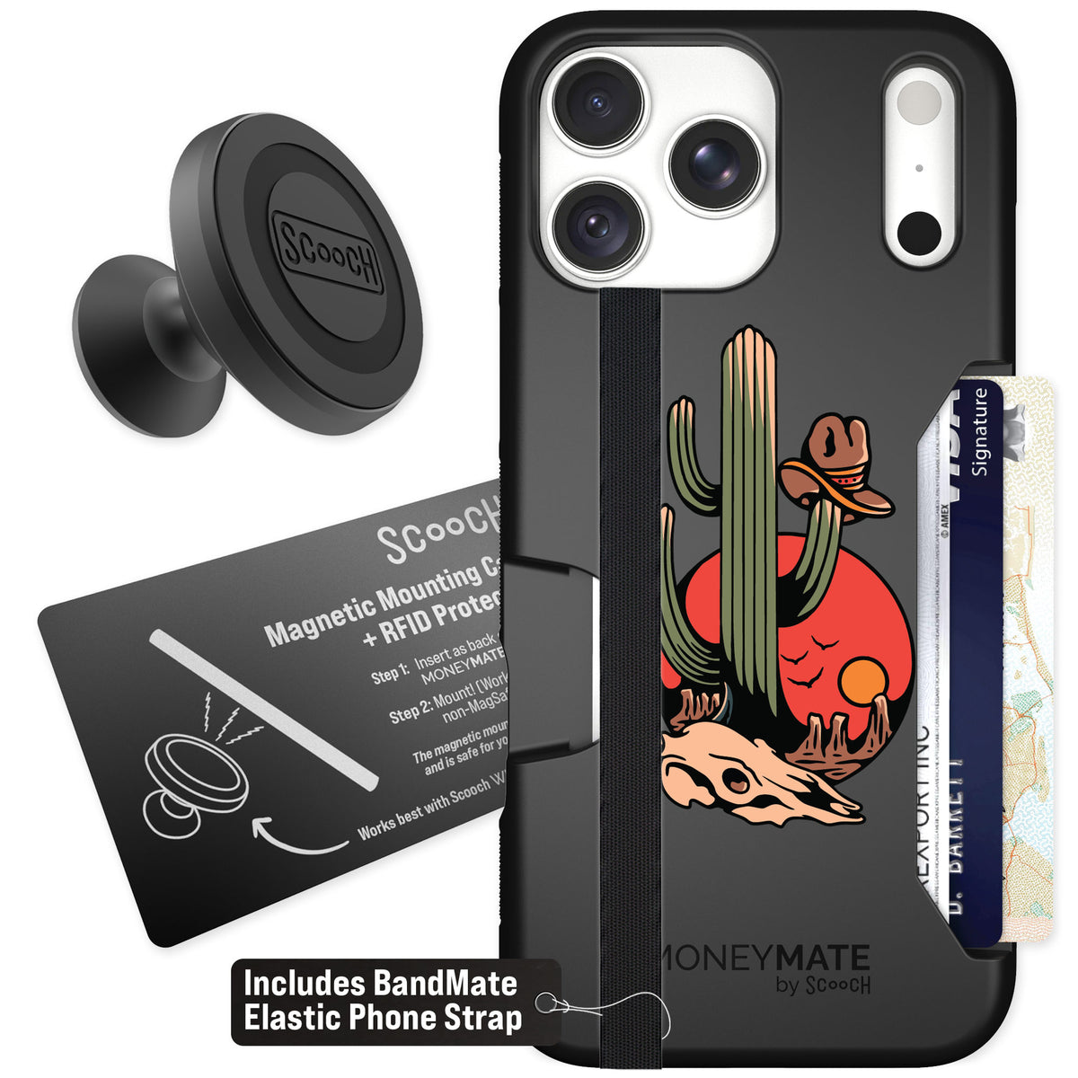 Scooch Moneymate Cactus Flash for iPhone 18 Pro Max — Starter Bundle