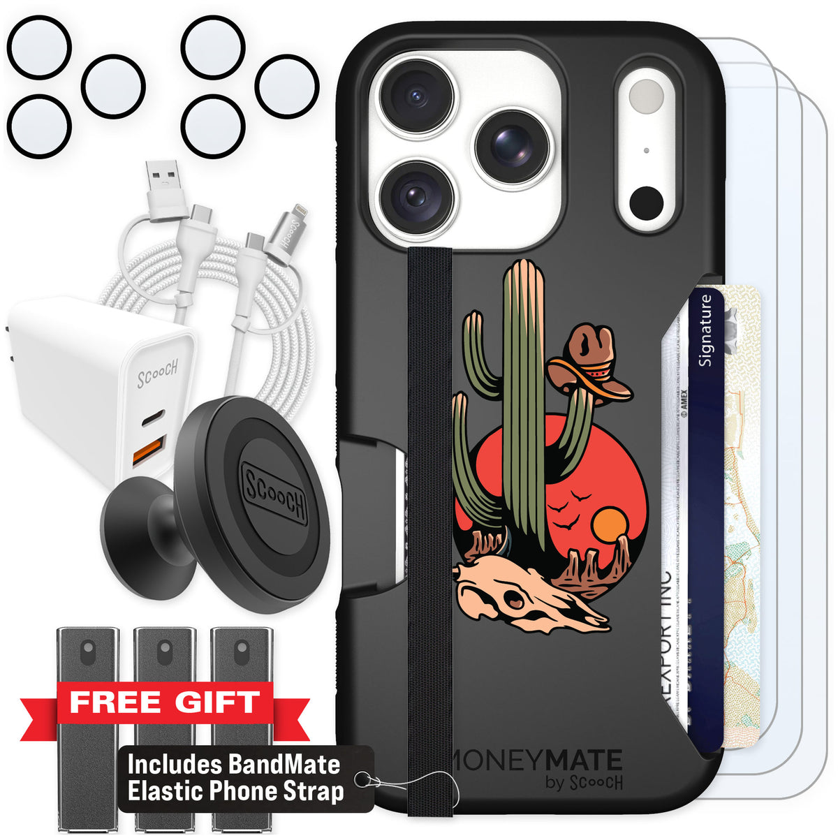 Scooch Moneymate Cactus Flash for iPhone 18 Pro — Ultimate Bundle