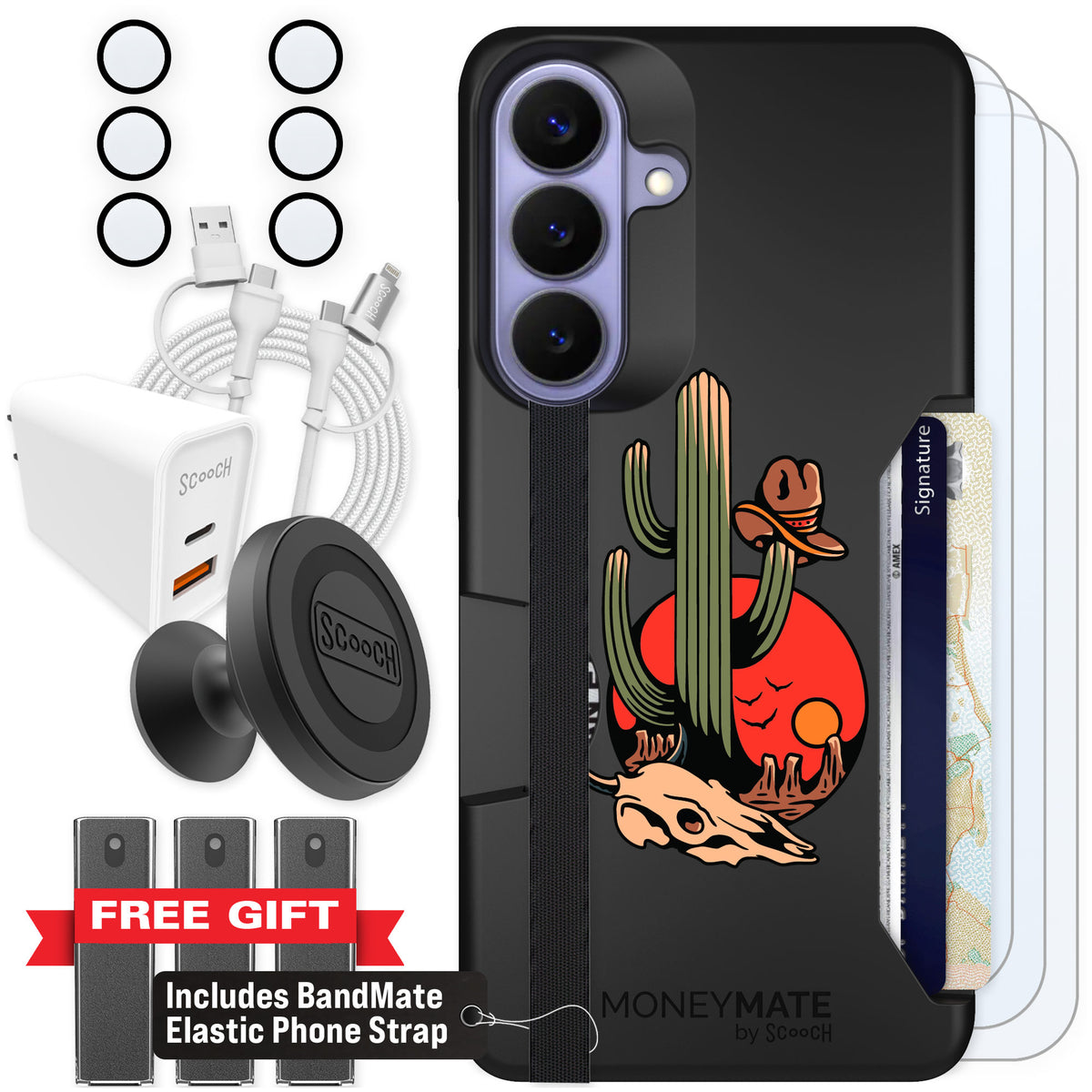 Scooch Moneymate Cactus Flash for Galaxy S26+ — Ultimate Bundle