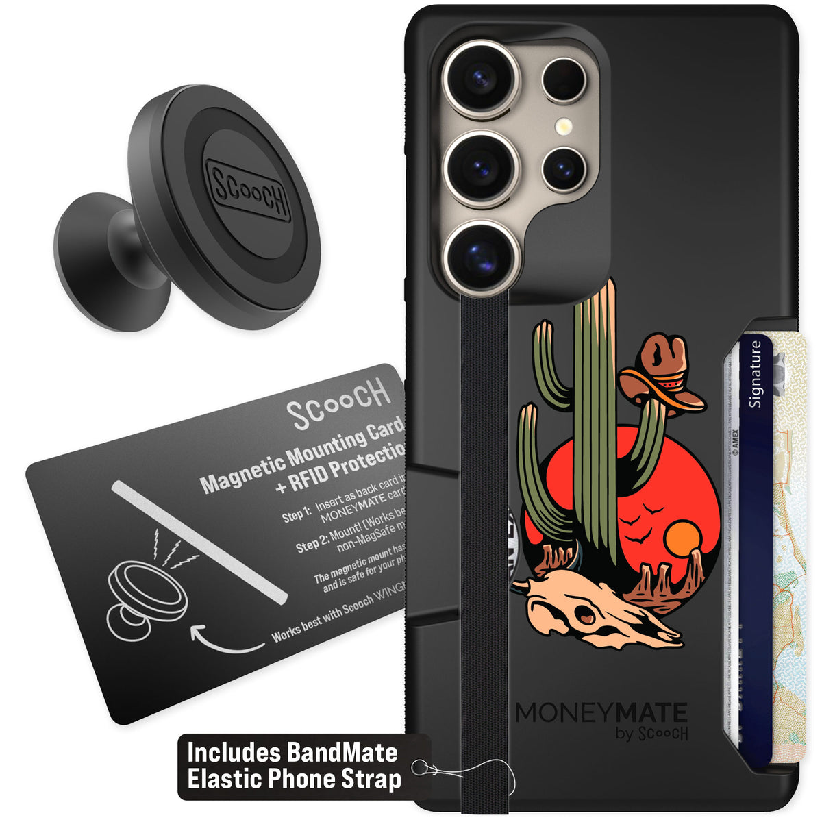 Scooch Moneymate Cactus Flash for Galaxy S25 Ultra — Starter Bundle