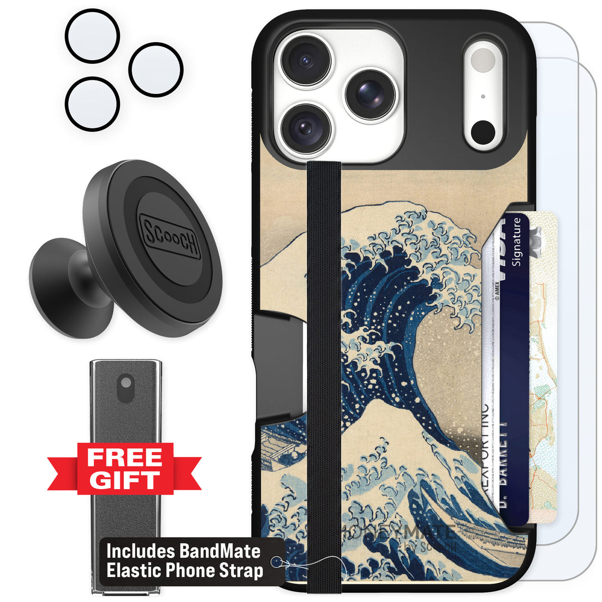 Scooch Moneymate Great Wave for iPhone 18 Pro Max — Defender Bundle