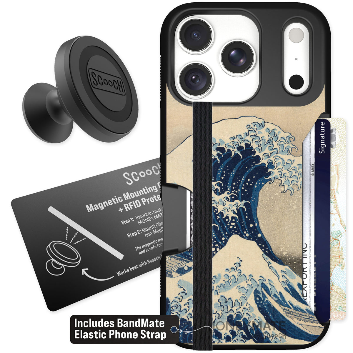 Scooch Moneymate Great Wave for iPhone 18 Pro — Starter Bundle