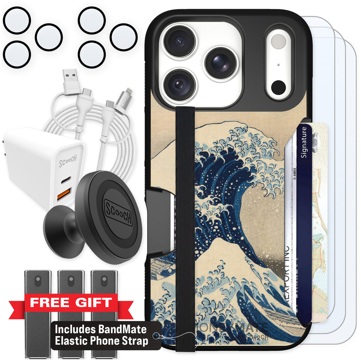 Scooch Moneymate Great Wave for iPhone 18 Pro — Ultimate Bundle
