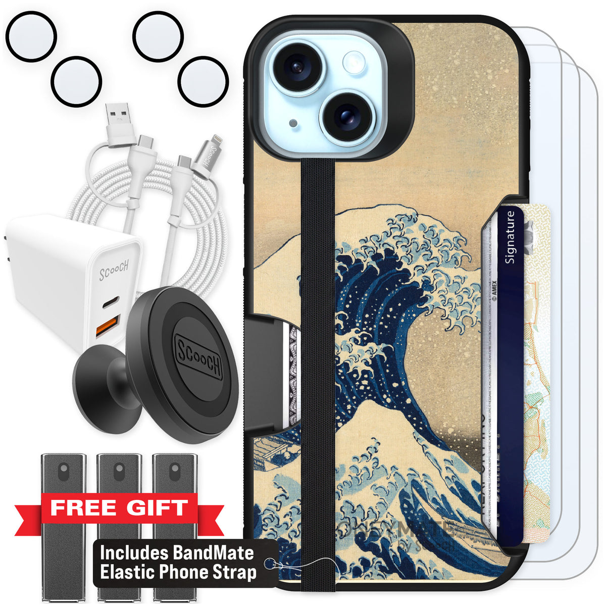 Scooch Moneymate Great Wave for iPhone 15 — Ultimate Bundle